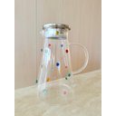 Ver imagem 1 de Jarra  Água Suco Vidro Com Tampa Inox 1800 ml Decorada Com Mini Gemas Coloridas