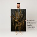 Ver imagem 2 de Quadro Águia em Ascensão Reinado Dourado - 153x103 Cm