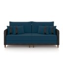 Ver imagem 5 de Sofá 3 Lugares Living 192cm Pé Madeira Valença Pto/veludo Azul K01 - D'Rossi