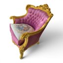 Ver imagem 5 de Jogo de Sofá Classico com Par de Poltrona Roxo com Dourado 98x188x80cm e 95x84x75cm