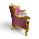 Ver mais imagens de Jogo de Sofá Classico com Par de Poltrona Roxo com Dourado 98x188x80cm e 95x84x75cm