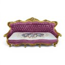Ver imagem 4 de Jogo de Sofá Classico com Par de Poltrona Roxo com Dourado 98x188x80cm e 95x84x75cm