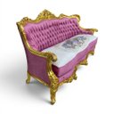 Ver imagem 6 de Jogo de Sofá Classico com Par de Poltrona Roxo com Dourado 98x188x80cm e 95x84x75cm