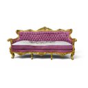 Ver imagem 2 de Jogo de Sofá Classico com Par de Poltrona Roxo com Dourado 98x188x80cm e 95x84x75cm