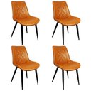 Ver imagem 1 de Kit 4 Cadeiras Haifa Livia Tábata Poltrona Estofada Pu Vintage Retro Pés Preto