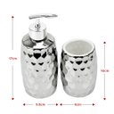 Ver imagem 2 de Kit de Banheiro Lavabo 3 Peças Estilo Martelado Prata 3871