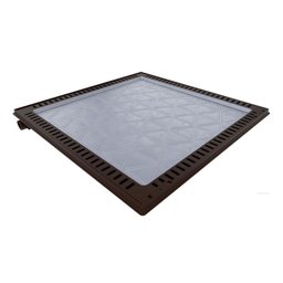 Tampa Piscina Ventilada Casa Máquina 90x90cm Rebaixo Marrom - 5