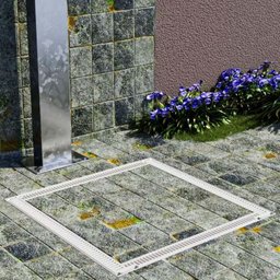 Tampa Piscina Ventilada Casa Máquina 90x90cm Rebaixo Marrom - 2