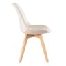 Kit 2 Cadeiras Charles Eames Leda Veludo Estofada Base Madeira - Bege - 2