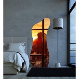 Espelho Orgânico Luxo Grande 170 X 70 Corpo Inteiro Moderno Lapidado com Suporte - 1