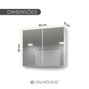 Ver imagem 4 de Armário para Banheiro com Espelho 80cm Mdf Branco - On Móveis