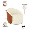 Ver imagem 3 de Poltrona Sala Orgânica Kit 2 Lua Fixa Sintético Pu Nozes/linho Bege D03 - D’Rossi