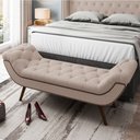 Ver imagem 3 de Cabeceira Cama Box Casal King 195cm Provença com Calçadeira Vêneto P02 Linho Bege Cru -