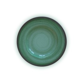 Prato Sobremesa Tramontina Rústico Verde em Porcelana Decorada 21 cm - 1