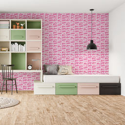 Papel de Parede Adesivo Barbie Tons De Rosa - 3