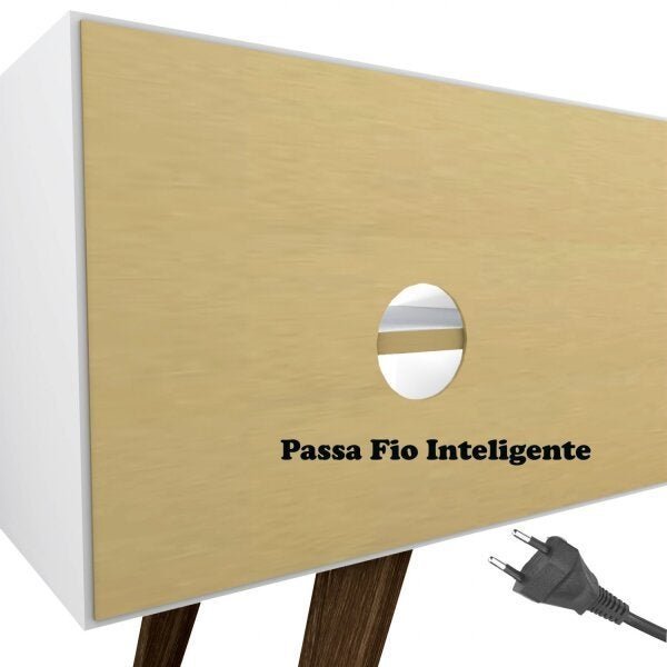 Rack 125cm 1 Porta Basculante e Pé Inclinado de Madeira  Móveis - 7