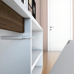 Rack 125cm 1 Porta Basculante e Pé Inclinado de Madeira  Móveis - 4