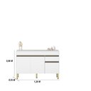Ver imagem 6 de Kit Balcão de Pia com Tampo e Aereo 120 Cm 6 Portas 1 Gaveta Line Supremo Supremo Cp Freijó