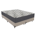 Ver imagem 1 de Cama Box Bipartido Casal Bege e Colchão Airtech 100 D33 Ortobom