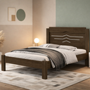 Ver imagem 1 de Cama de Casal Sofia Castanho Tradicional Reforçada Alto Padrão de Mdf para Quarto