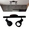 Luminária Trilho Spot Duplo com Canopla 2 Lâmpadas Direcionáveis E27 Cor:preto - 1