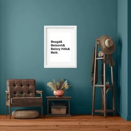 Quadro Belo Horizonte - Nomes - 60x48cm:madeira Preta - 2