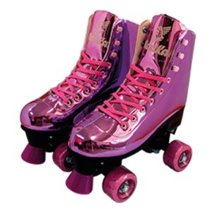 Patins Shine Ajustável com 4 Rodas Roxo Platinado Brilhante - Fenix - 31 - 34