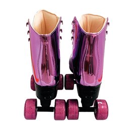 Patins Shine Ajustável com 4 Rodas Roxo Platinado Brilhante - Fenix - 31 - 34 - 4