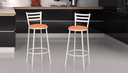 Ver imagem 1 de Kit Banqueta com Encosto Altura de 70cm e Assento de 35cm:laranja/branco
