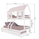 Ver imagem 4 de Treliche Casal/ Solteiro Casinha Bela - Madeira Maciça Branco/rosa | Megamobilia