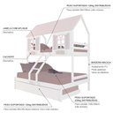 Ver imagem 5 de Treliche Casal/ Solteiro Casinha Bela - Madeira Maciça Branco/rosa | Megamobilia