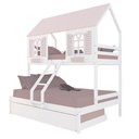 Ver imagem 2 de Treliche Casal/ Solteiro Casinha Bela - Madeira Maciça Branco/rosa | Megamobilia