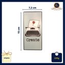 Ver imagem 3 de Quadrinho Decorativo Cerâmica Azul Pastel Máquina de Escrever Create 15cm Columbus Gold