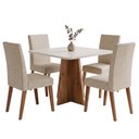 Ver imagem 1 de Conjunto Sala de Jantar Mesa Quadrada 0,90m Moove 4 Cadeiras Milano