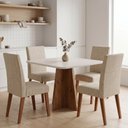 Ver imagem 2 de Conjunto Sala de Jantar Mesa Quadrada 0,90m Moove 4 Cadeiras Milano