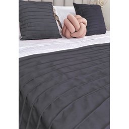 Peseira Drapeada Line Dupla Face em Veludo Cama Casal Cor:cinza Chumbo - 1