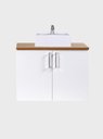 Ver imagem 6 de Gabinete para Banheiro com Cuba e Espelho 80cm Mdf Freijo com Branco Paris - On Móveis