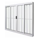 Ver imagem 1 de Janela de Alumínio 04 Folhas com Grade Branca - 100x150