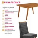 Ver imagem 3 de Mesa de Jantar Copper 4 Lugares Retangular MDF Grafite e Naturalle Moderna 120cm