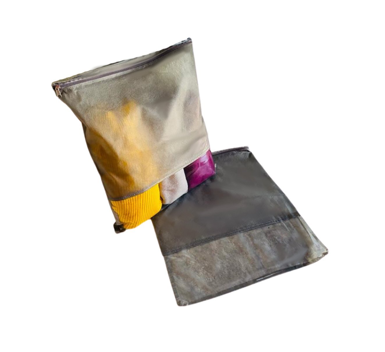 Kit 80 Sacos para Roupa e Malas de Viagem Visor Transparente:cinza - 3
