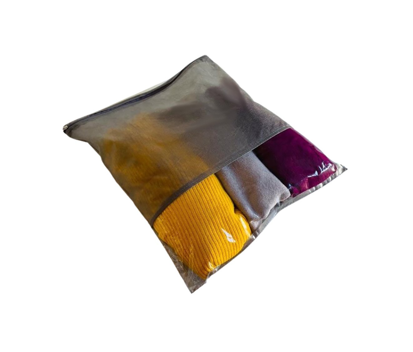 Kit 80 Sacos para Roupa e Malas de Viagem Visor Transparente:cinza - 1