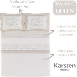 Jogo de Cama Queen 200 Fios 100% Algodão Mabel- Karsten - 5