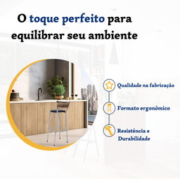 Banqueta Bistro para Cozinha Junco Cappuccino Àrea Gourmet Balcão Bancada bares Churrasqueira - 3