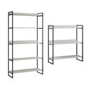 Ver imagem 1 de Kit Industrial Estante Guaecá 180x95 e Aparador Industrial 3 Prateleiras Córdoba 100x95 Preto/branco