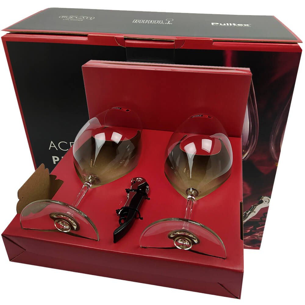 Kit Premium 2 Taças Riedel 995 Ml Saca-rolhas Pulltex Clickcut Preto - 3