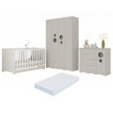 Ver imagem 2 de Quarto de Bebê Completo com Berço Americano 3 em 1 Colchão Incluso Sonho Multimóveis MP4631 -