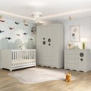 Ver imagem 1 de Quarto de Bebê Completo com Berço Americano 3 em 1 Colchão Incluso Sonho Multimóveis MP4631 -
