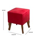 Ver imagem 2 de Puff Luxo Pés de Madeira Cores - Comprar Moveis em Casa: Vermelho