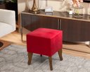 Ver imagem 1 de Puff Luxo Pés de Madeira Cores - Comprar Moveis em Casa: Vermelho
