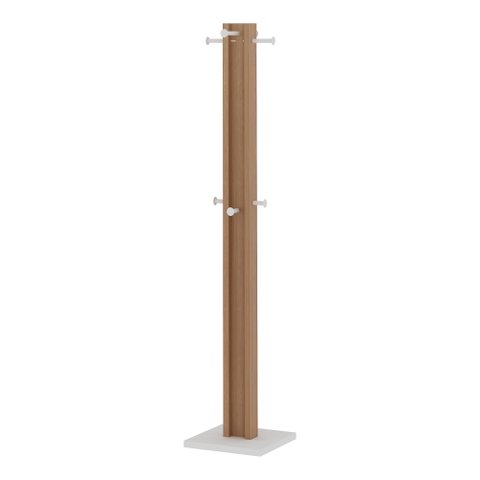Cabideiro Nogal/branco Tecnomobili Az1018 Cor: Amêndoa/branco